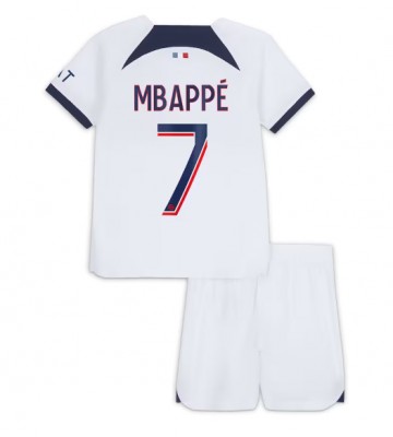 Paris Saint-Germain Kylian Mbappe #7 Udebanesæt Børn 2023-24 Kort ærmer (+ korte bukser)